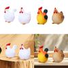 2Pcs Chicken Miniature Figurines Resin Tabletop Ornament Flowerpot Decor Easter Decoration for Table Patio Outdoor Shelf Bonsai