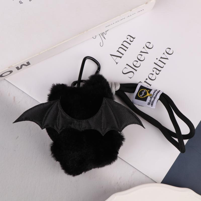 1 Piece 10Cm Ghost Wings Little Black Cat Plush Toy Doll Pendant Ins Big Eyes Punk Bag Decoration For Boy Girl Birthday Gifts