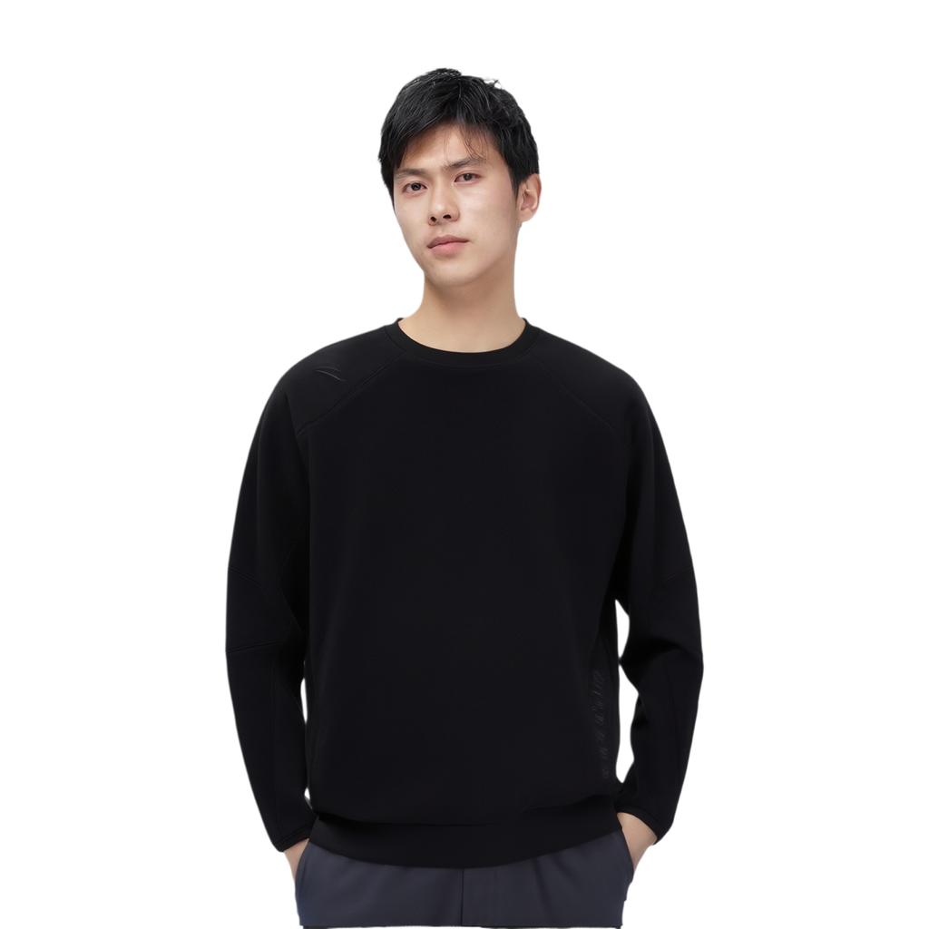 Anta Training Series Solid Color Breathable Crew Neck Casual Sweatshirt Men Sweatshirt 952547703-4