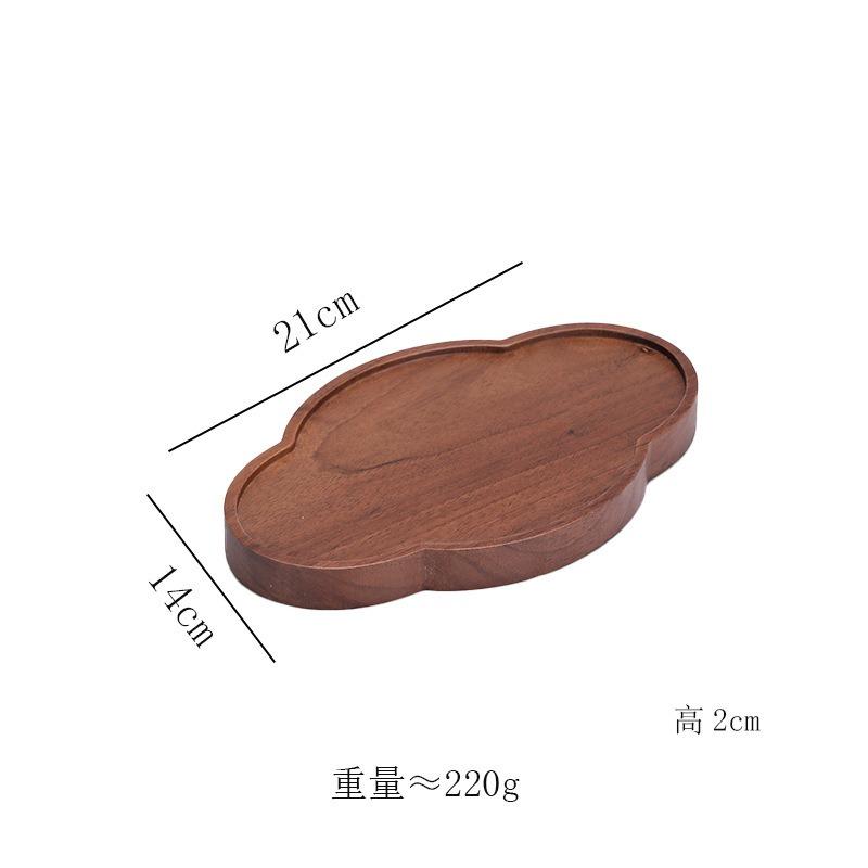 Traditionelles Nussbaum-Tee-Tablett Teekanne Teetasse Massivholz-Tablettmatte Büro Kaffeetassen-Tabletts Heim Teezeremonie-Zubehör