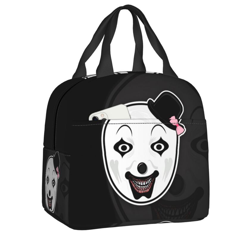 Custom Poster Of T-Terrifiers Halloween Resuable Lunch Boxes Women Leakproof Cooler Thermal Food Insulated Lunch Bag Office Work