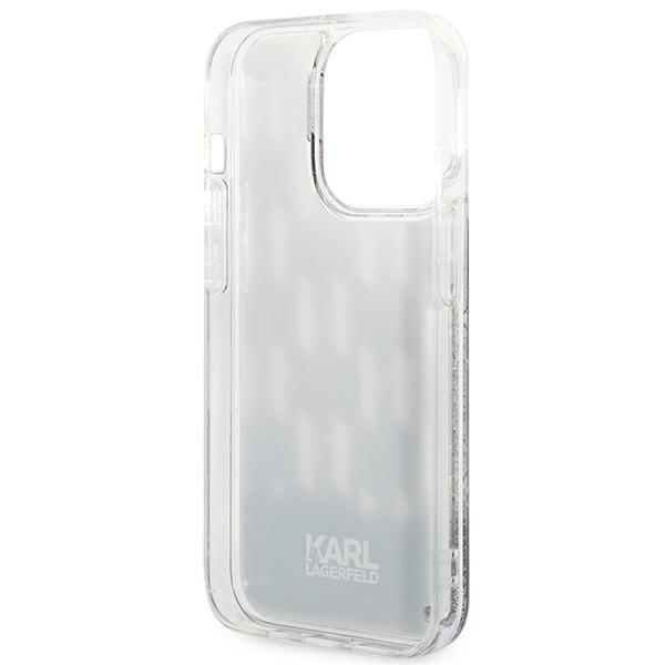 Etui do iPhone 14 Pro Karl Lagerfeld Liquid Glitter Monogram Czarne