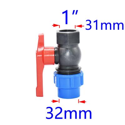 20/25/32/40/50mm PE Pipe Quick Connector Ball Valve With 1/2 3/4 1 1.2 1.5 Inch Thread Coupler For Agricultural Irrigation