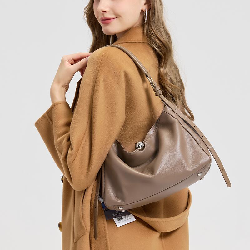 New Women's Fashi Genuine Leather Handbag Female Large Capacity Commuter Crossbody Bags Ladies' Luxury Designer Shoulder Bag