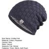Mens Plush Lining Beanie Winter Hat Outdoor Sports Keep Warm Knitted Skully Hat Cycling Camping Cap Cold Weather Gear