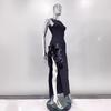 Floral Party Evening Dress with Ruffled Slit