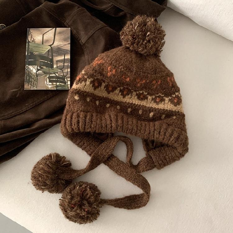 Nordic Styles Knit Cap Elastic Polyester Blend Lightweight Cold Protections Unisex Outdoor Winter Hat For Women and Girls