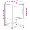 Nightstand Black 36x39x60.5 Cm Steel