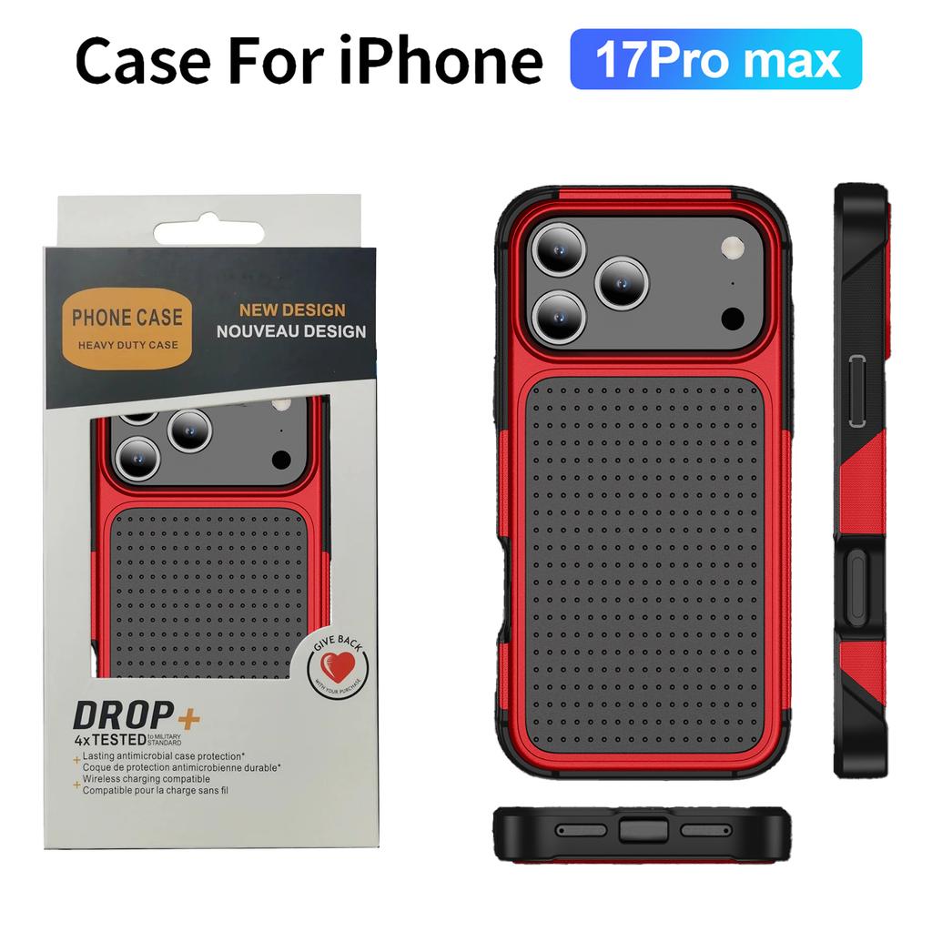 Military Rugged Anti-Drop Protect Phone Case For IPhone Air 17 16 15 14 Plus 13 12 11 Pro Max Air Hole OTT Armor Box Back Cover