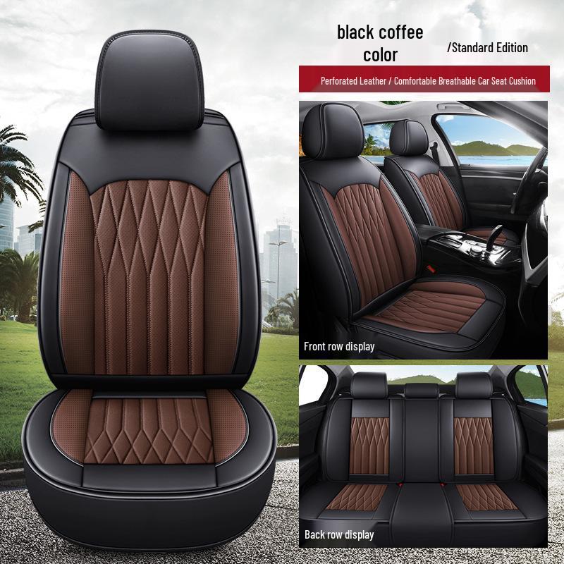 All-Season Universal Leather Car Seat Cushion Cover for Sedans, SUVs, and Trucks