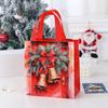 Festive Christmas Tote Bags with Red & Green Holiday Design Reusable Non-Woven Gift Bags for Groceries and Holiday Treats Festive Gift Bags