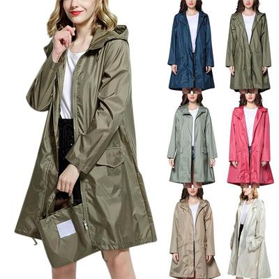 Women's Waterproof Jacket Raincoats Casual Hooded Outdoor Fashion Unisex Long Coat