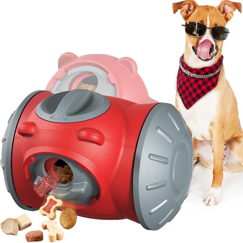 

Interactive Dog Feeder Toy Adjustable Treat Dispensing Ball IQ Training Puzzle Game For Boredom Relief And Slow Eating червоний
