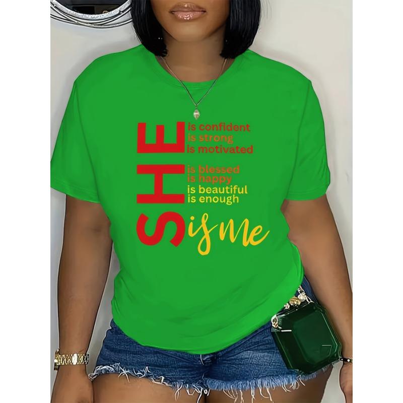 She Is Me Empowering Women's Tee - Casual White Top