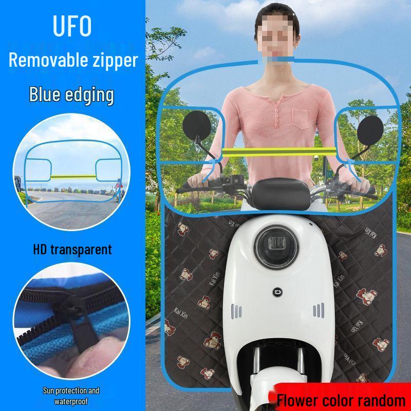 Universelles winddichtes, winterfestes, regendichtes Elektrofahrrad mit Handytasche für alle Jahreszeiten - Kältefestes Eltern-Kind-Liefermodell