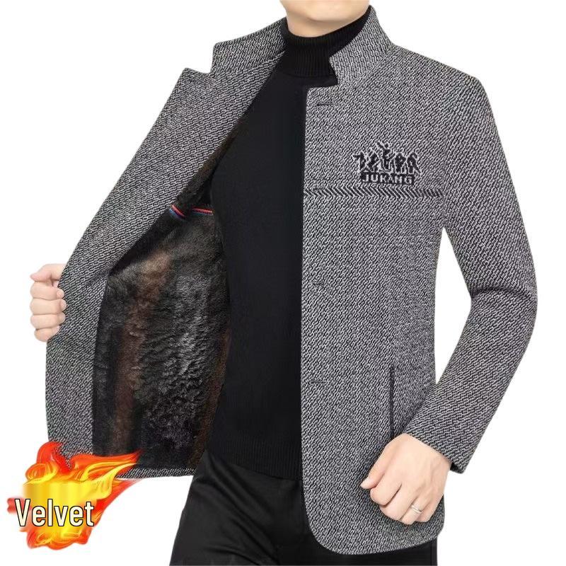 Men's Fleece-Lined Chenille Jacket for Autumn/Winter