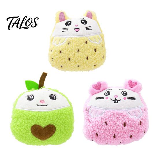 BB Sound Dog Toy Plush Toy, Squeaky Stuffed Puppy Cartoon Fruit Shape, Cute Kitten Durable Chew-Resistant Soft Pet for Dogs Stress Relief Interactive