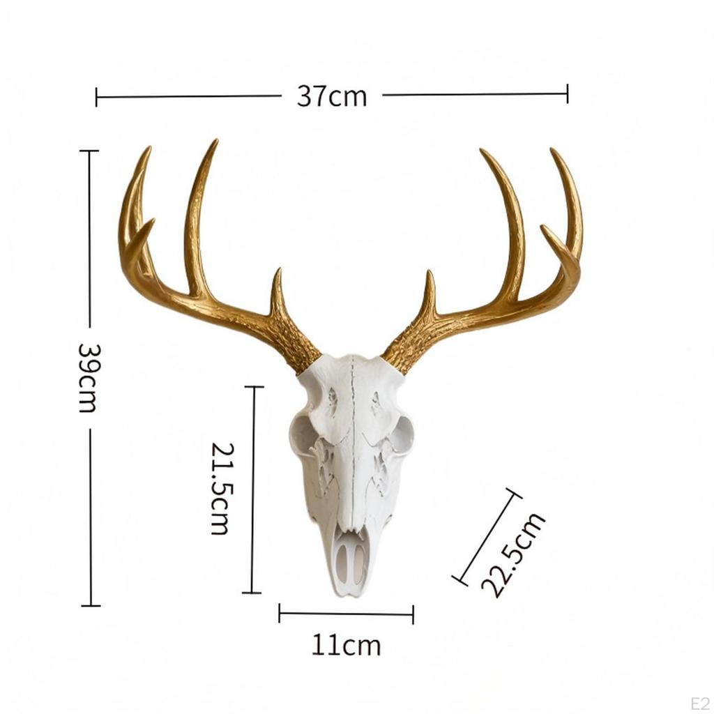 Hirschkopf Wanddekoration, Tierfigur Dekorative Rustikale Harzstatue Skulptur für