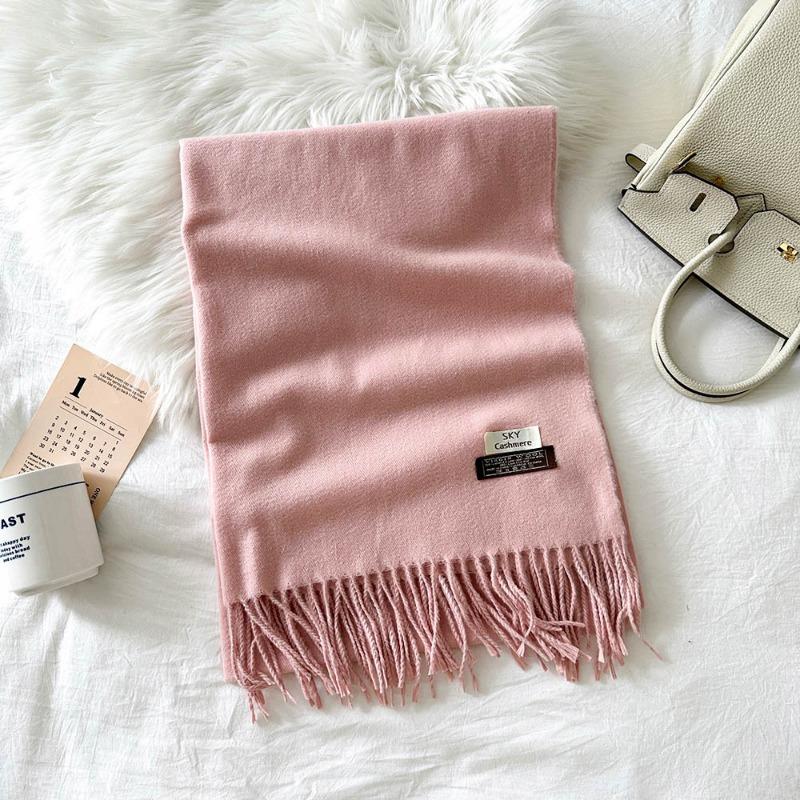 Solid color scarf women's winter new imitation cashmere scarf multi-color warm scarf long shawl