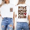 More Amor Por Favor Shirts Leopard Print Women T-Shirts Funny Spanish Quote Cotton Tees