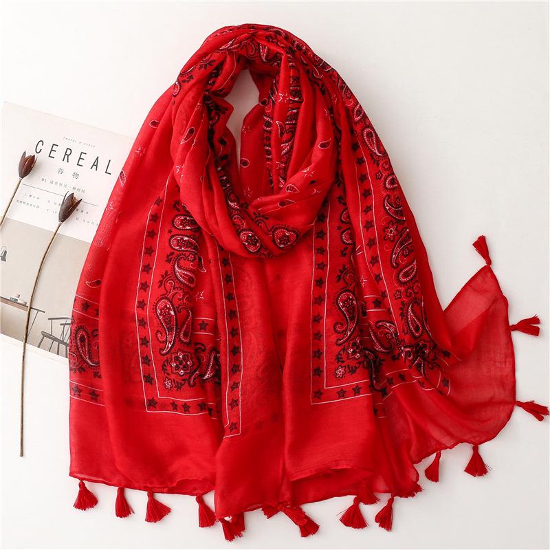 Lovely Animal Cat Pattern Tassel Viscose Shawl Scarf Lady High Quality Wrap Thin Pashmina Stole Bufandas Muslim Hijab 180*90Cm