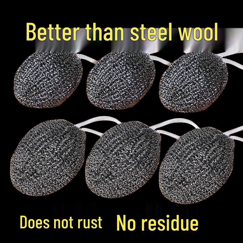 Large Encrypted Stainless Steel Wool Ball with Lanyard - Kitchen Pot Brush & Dishwashing Wire for Cleaning Oil Stains & Rust.