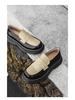 Spring 2024 Round Toe Leather Slip-on Shoes with Thick Sole - British Style, Low Heel, Casual Business Fashion (Model 96599-J)