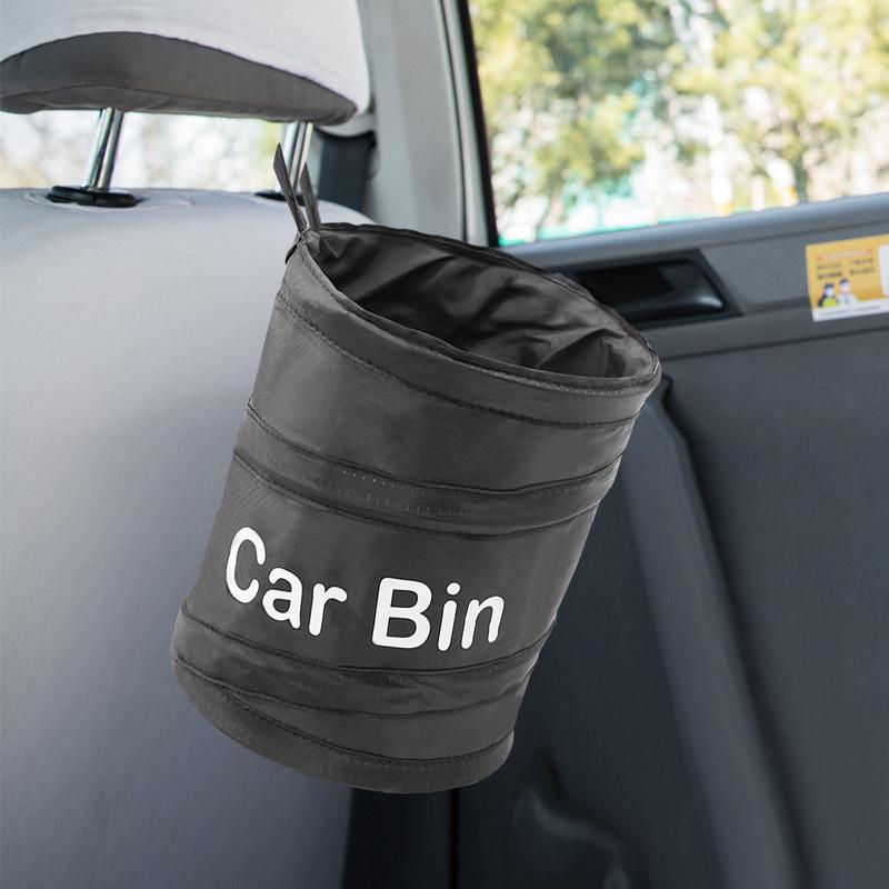 Foldable Car Seat Wire Trash Can - Portable Spiral Storage Bucket