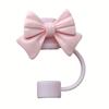 5pcs Bow  Lovely Bowknot Straw Covers Portable Drinking Straw Tips Cover Reusable Straw Protector