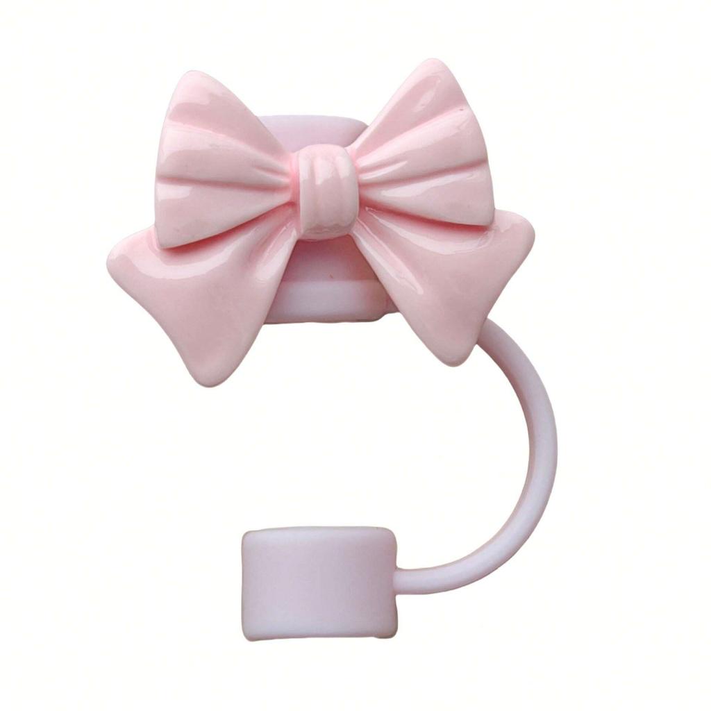 5pcs Bow  Lovely Bowknot Straw Covers Portable Drinking Straw Tips Cover Reusable Straw Protector
