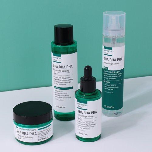 [FoodaHolic] AHA BHA PHA Refreshing Cica Calming 1/Toner, Serum, Cream, Mist_631373