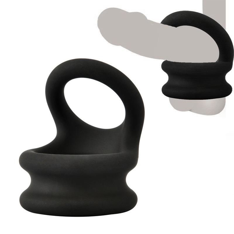 Small Medium Large Silicone Double Cock Ring Lock Delay Ejaculation Male Penis Ring Ball Stretcher Bondage Sex Toy Men