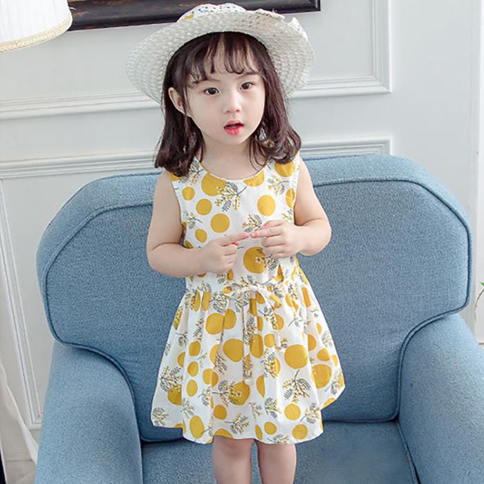 2 Teile/satz Mädchen Kleid + Hut Baumwolle Komfortable kinder Kleid Sommer Kleid Floral Mädchen Ärmelloses Kleid Für Kinder