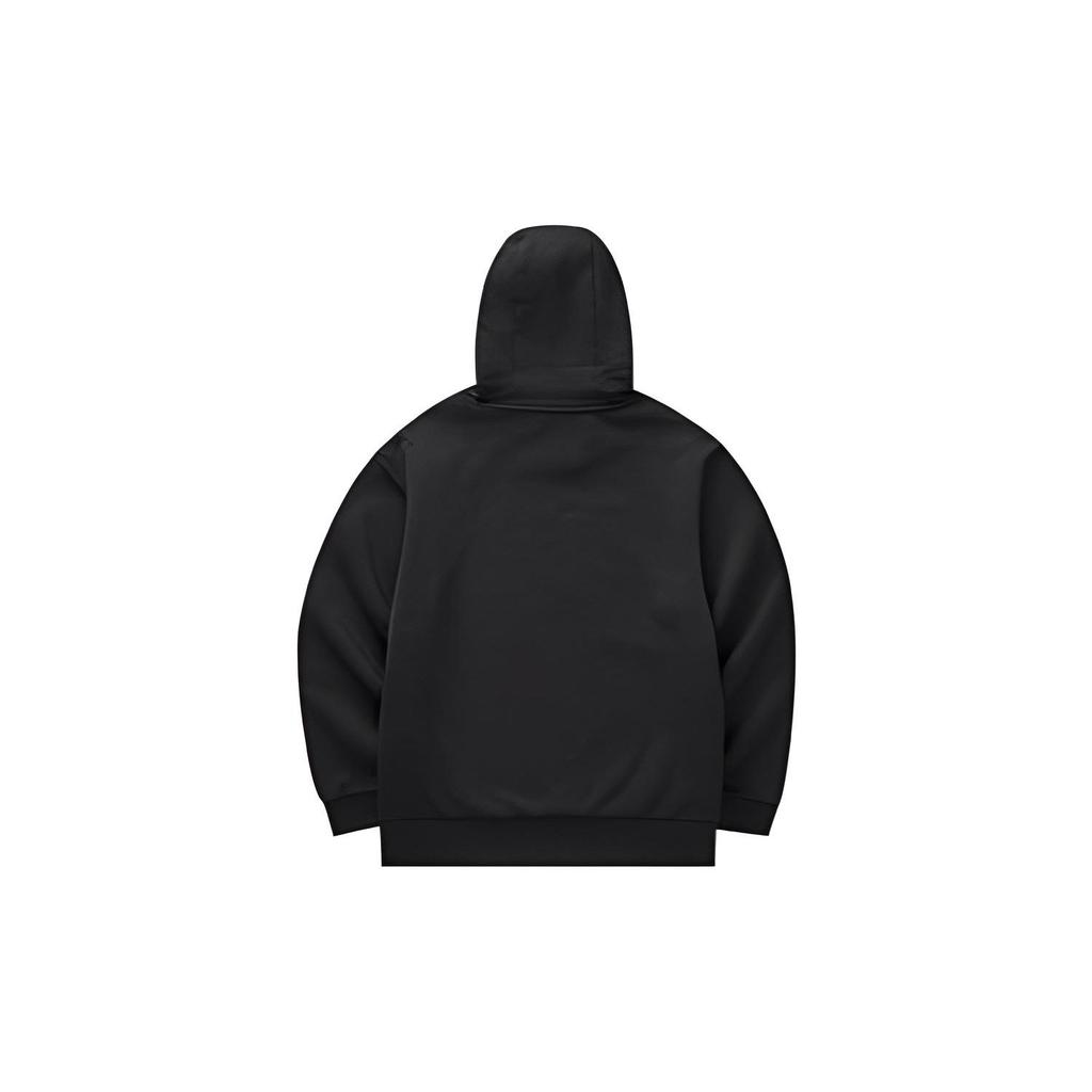 Skechers Hooded Pullover Drawstring Letter Logo Printed Long Sleeve Sweatshirt Men Sweatshirt Carbon-Black P422M063-0018