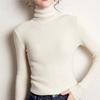 Soft Waxy Pile-neck Knitted Bottoming Shirt for Women, Slim Spring and Autumn Style Temperament Versatile Solid Color Turtleneck Bottoming