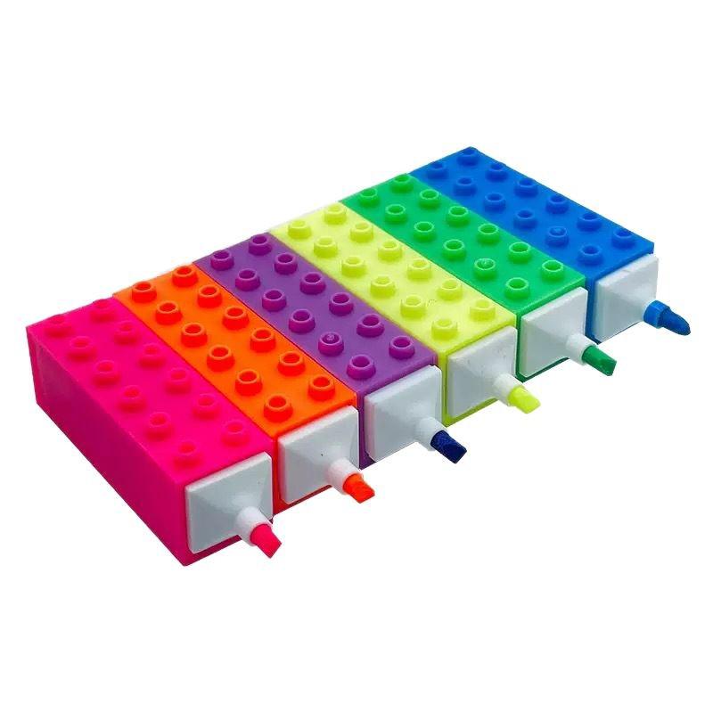 Large Building Block-Shaped Fluorescent Watercolor Markers for Children