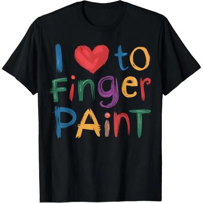I Heart Love To Finger Paint I'm Paint Cute Couple Valentine's Day Men and Women's Gender T-shirt