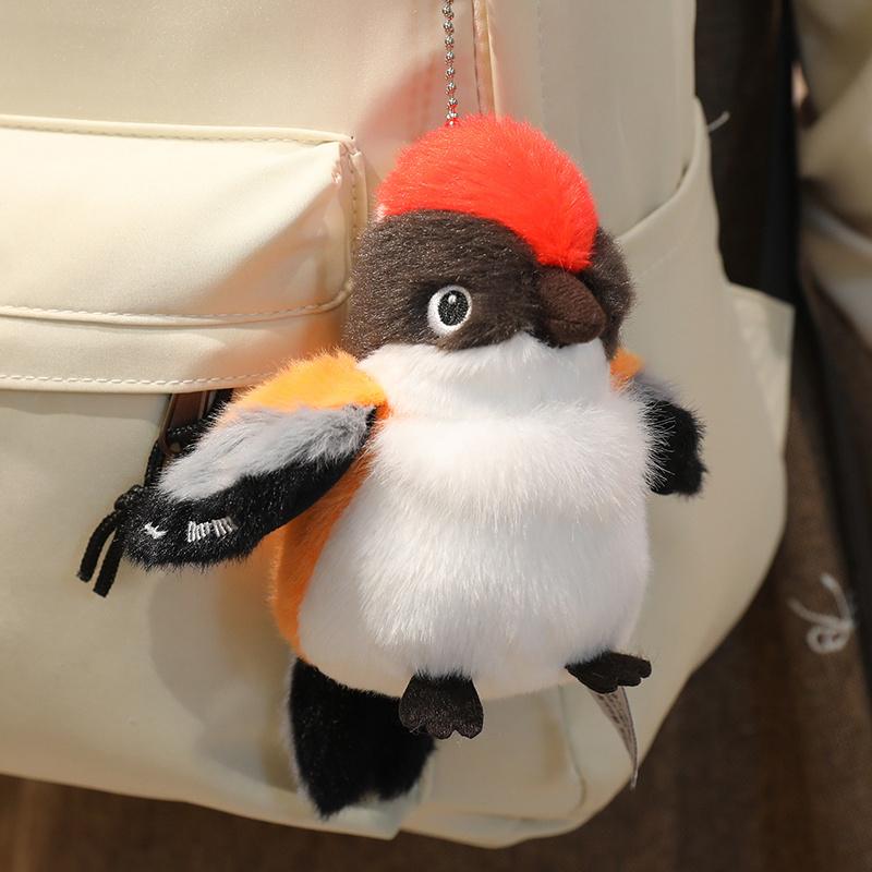 14cm Various Cute Birds Plush Toys Kincai Parrot Circus Robin Turtledove Swallow Red-Headed Long-Tailed Tit Blackeye Animals