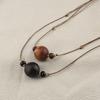 Retro Purple Rosewood Beaded Incense Ball Necklace - Versatile Cotton Linen Accessory