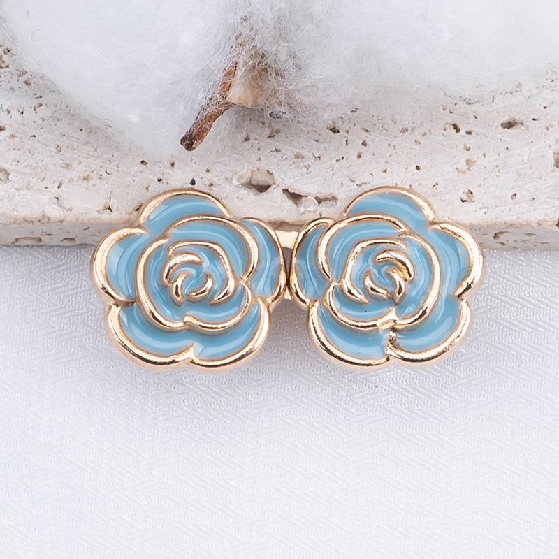 Rose Waist-Cinching Button: Metal-Free, Stitch-Free, Detachable Hook-and-Eye for Jeans