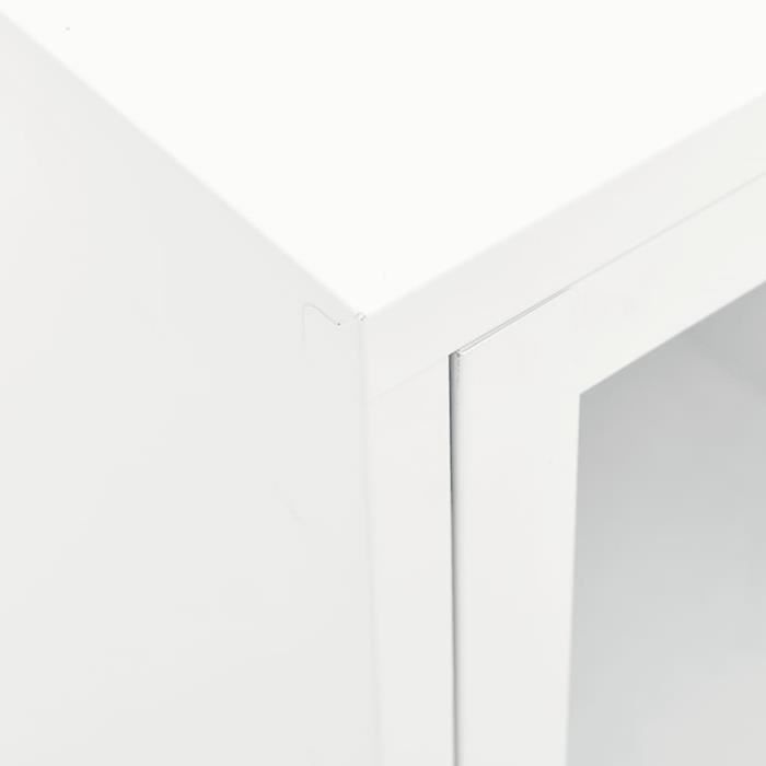 VidaXL Meuble TV Blanc 105x35x52 cm Acier et verre