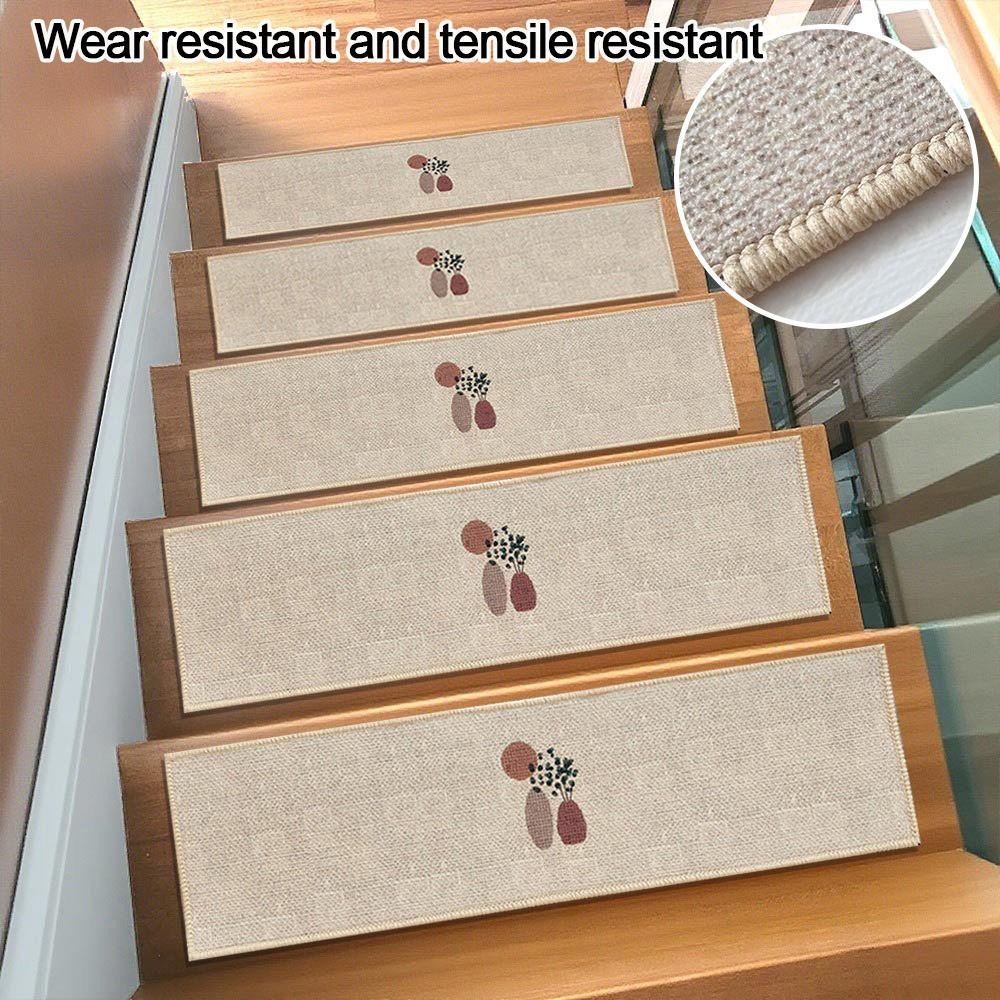 Non-Slip Stair Treads Washable Home Steps Protective Mat Creative Stair Carpet Pets Safe
