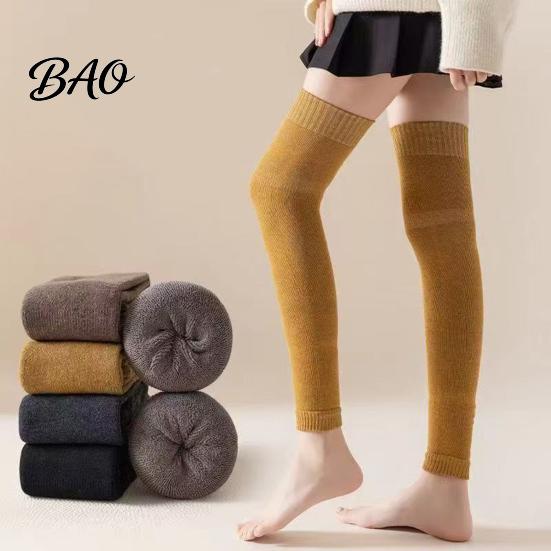 Autumn Winter Fashion Leg Covers Thickened Over-the-knee Warmers for Women, Soft Thermal Sleeves, Outdoor Cold Protection Leggings Anti-slip Long Knee