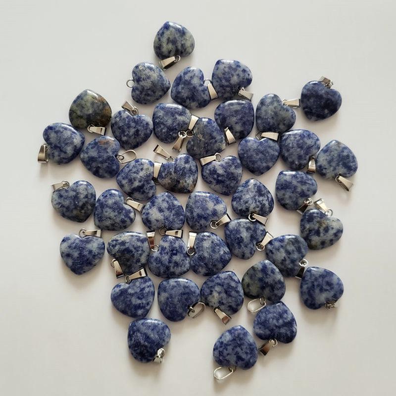 Natural Stone Heart-shaped Pendant Necklace DIY