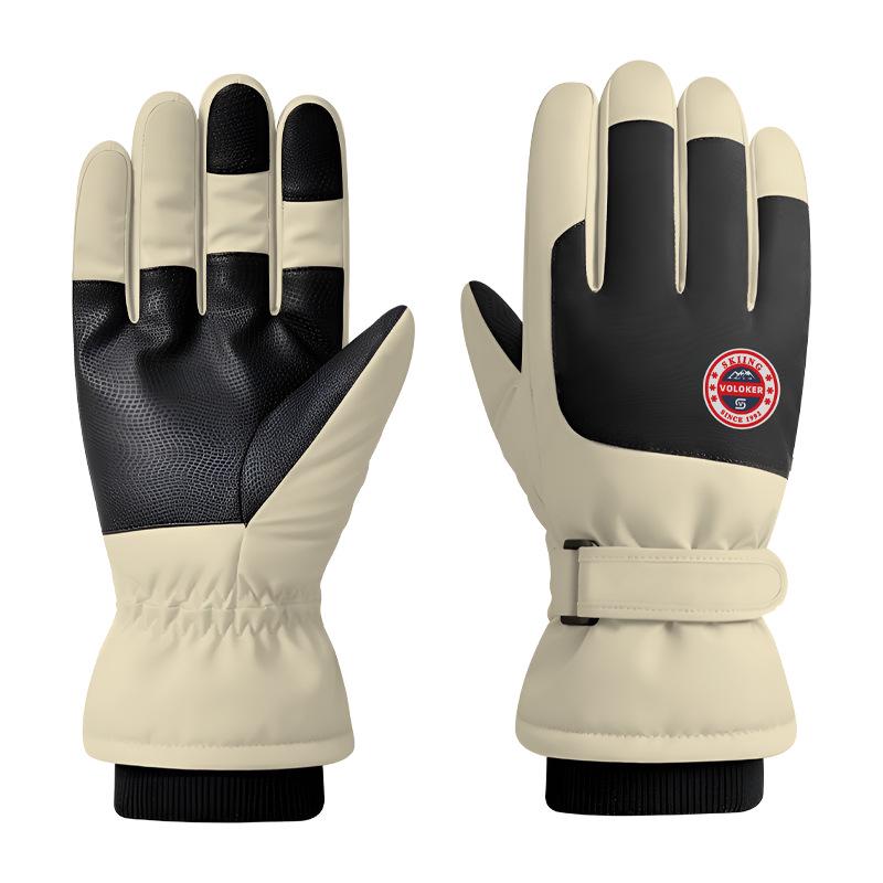 

Взрослые водонепроницаемые зимние велосипедные и лыжные перчатки, на флисовой подкладке для тепла в холодную погоду Medium
