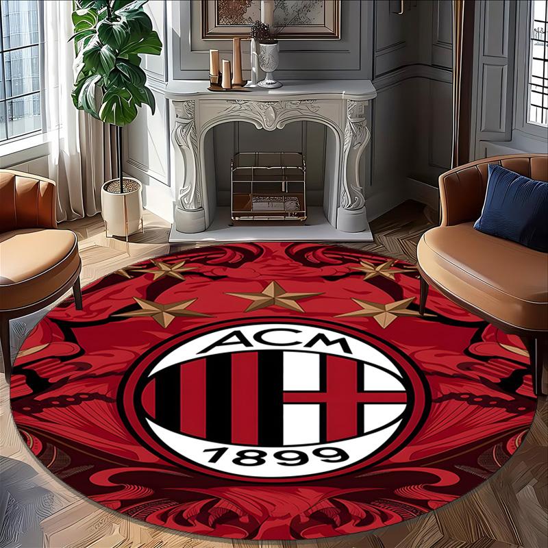 1pc A-AC Milan Carpet, Round Rug, Comfortable, Suitable for Entryways, Living Rooms, Office, And Bedrooms, Christmas Decoration