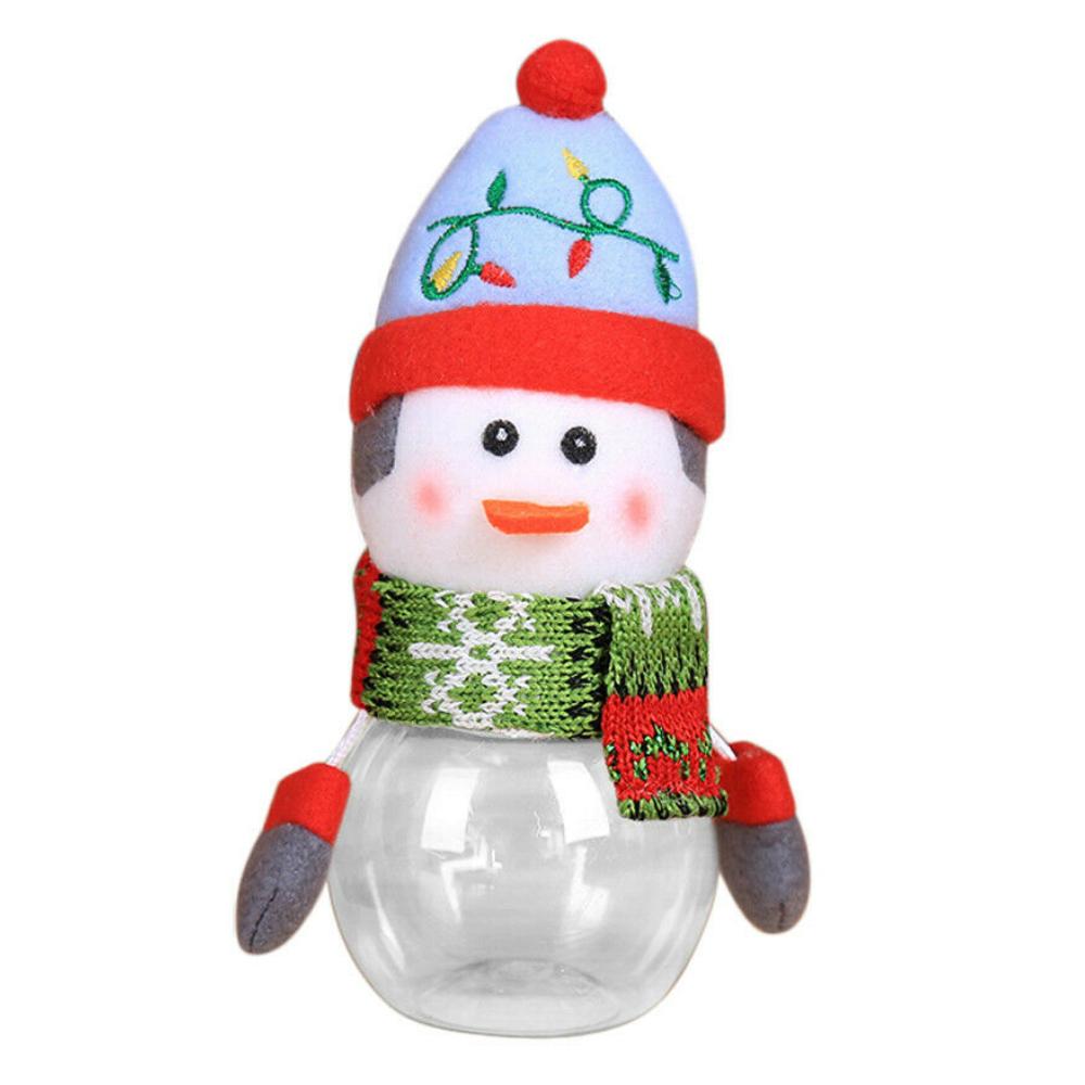 1/5 Pcs Christmas Candy Jar Storage Bottle Santa Snowman Shaped Bag Sweet Box Kids Gift