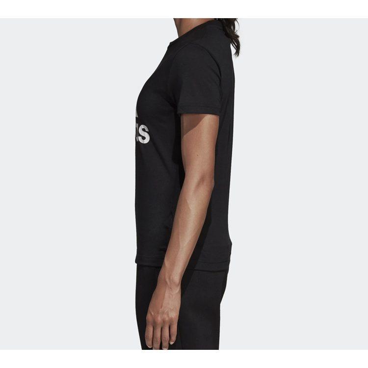 Adidas T Shirts Women's Black Crew Neck Moderate Straight Fit DY7732