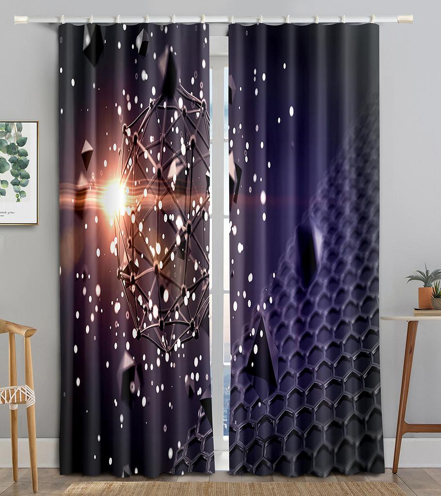 Technology Particle Vortex Light Filtering Line Blackout Window Panel Curtain Living Room Room Bedroom Bathroom Kicthen Door Cupboard Decor Hooks