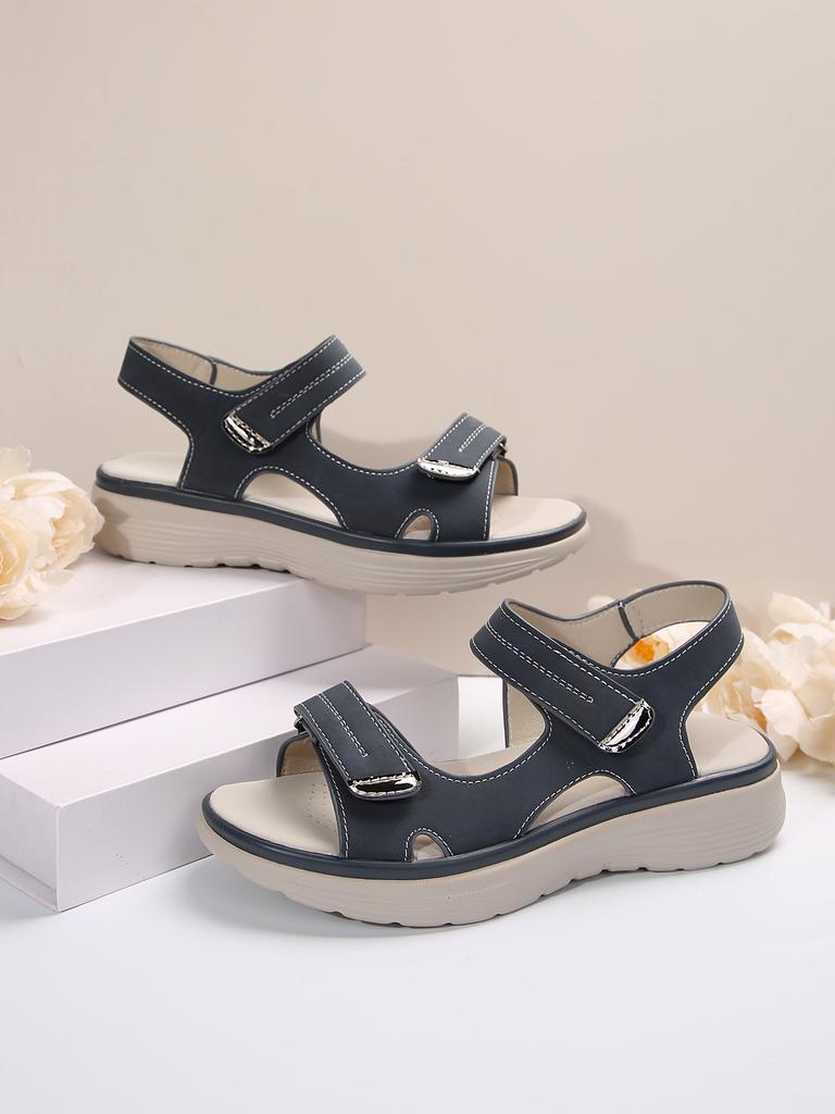 Platform Casual Sandals Adjustable Strap Open Toe Lightweight Slip On Summer Footwear for Women Comfortable Walking Shoes